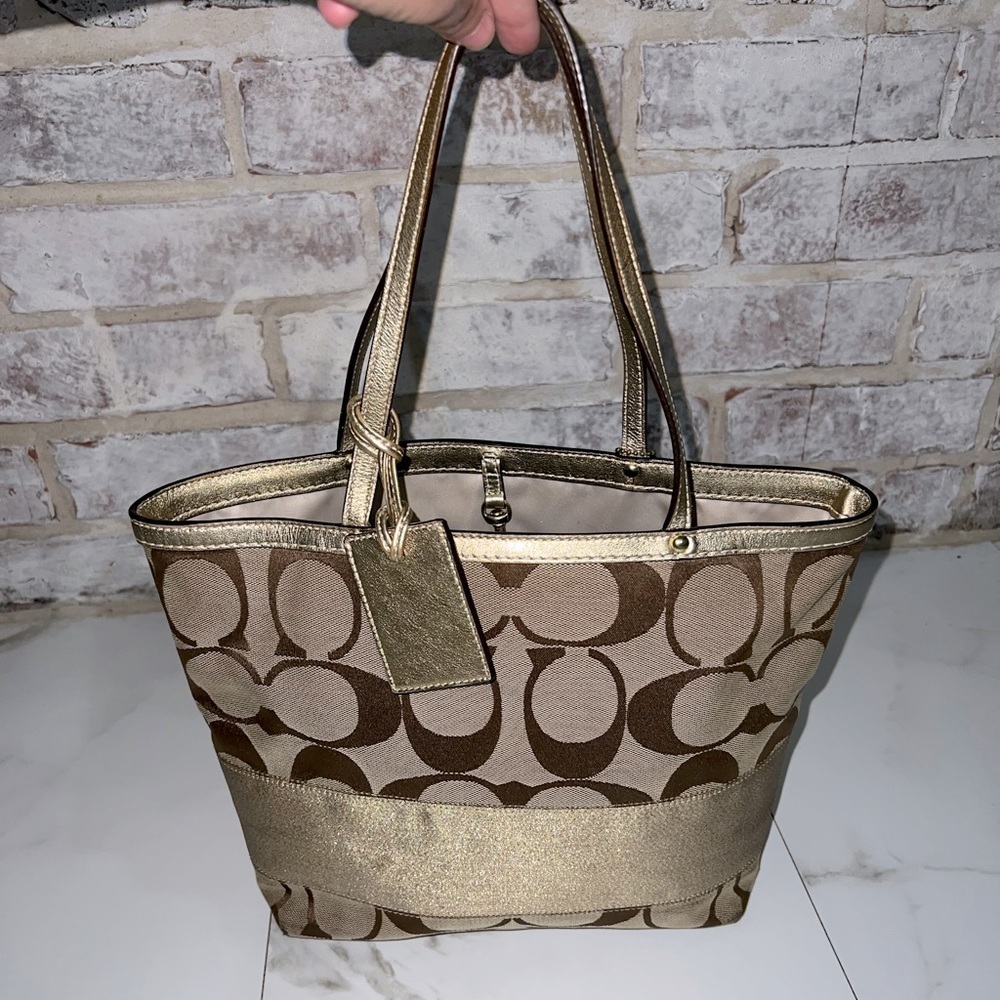 Authentic Brown and gold Coach Purse